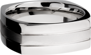 Cobalt chrome 8mm flat square band with 2, .5mm grooves