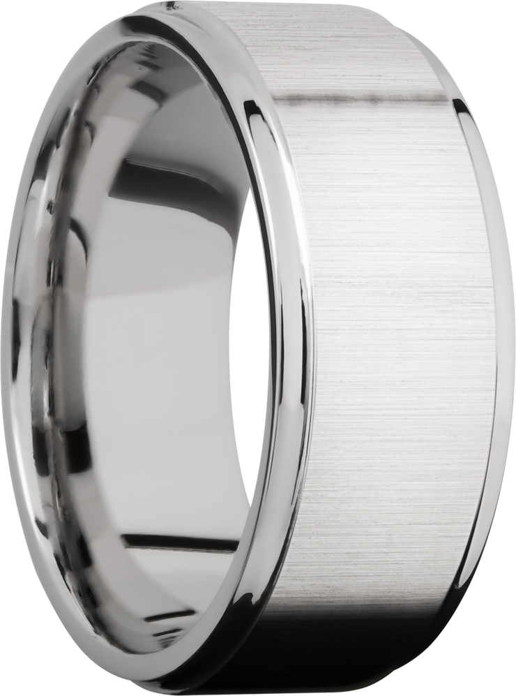 Cobalt chrome 9mm flat band with grooved edges