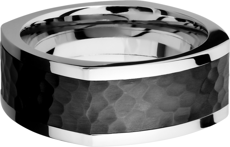 Cobalt chrome 9mm flat square band with an inlay of Zirconium