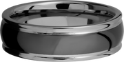 Tungsten and Ceramic 7mm domed band with rounded edges