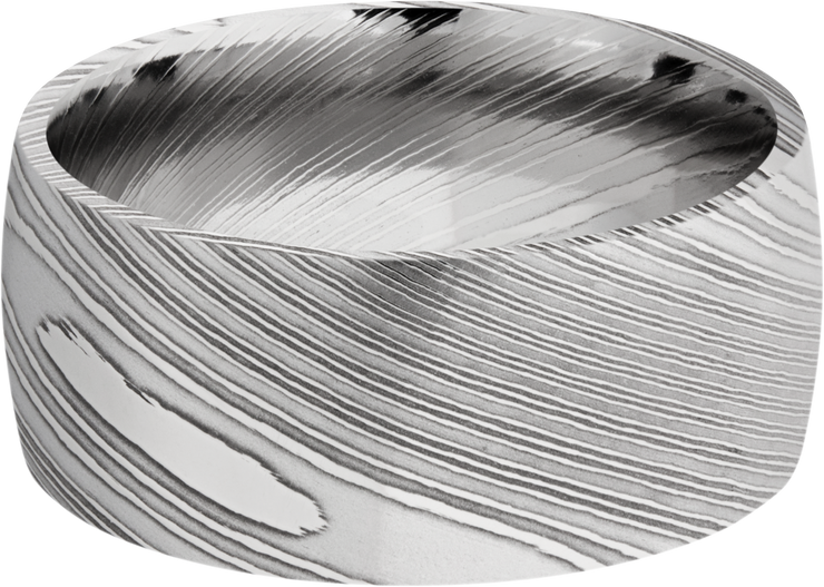 Handmade 10mm Damascus steel domed band