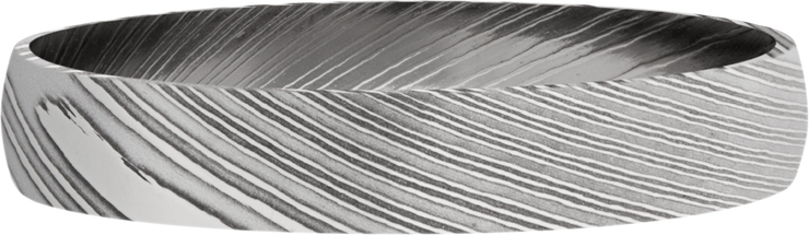 Handmade 4mm Damascus steel domed band