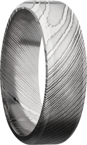 Handmade 7mm Damascus steel beveled band