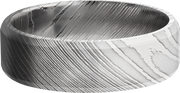 Handmade 7mm Damascus steel beveled band