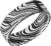 Handmade 7mm marble Damascus steel flat band