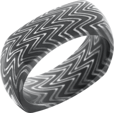 Handmade 8mm zebra Damascus steel square band