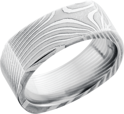 Handmade 8mm flattwist Damascus steel flat square band