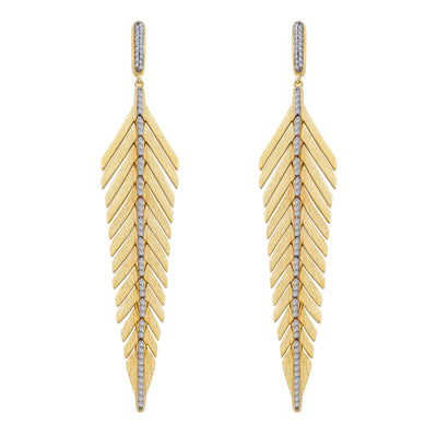 Elegant Feather Drop Earrings