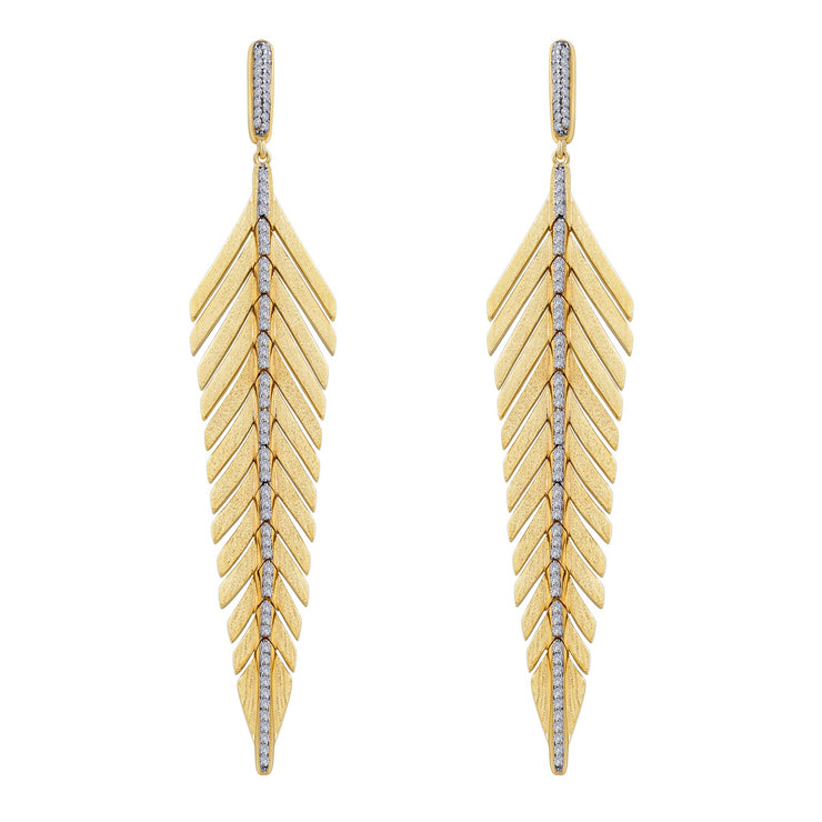 Elegant Feather Drop Earrings