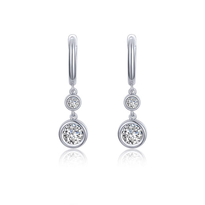 Bezel-Set Drop Earrings