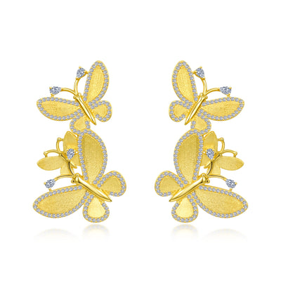 Butterfly Cluster Drop Earrings