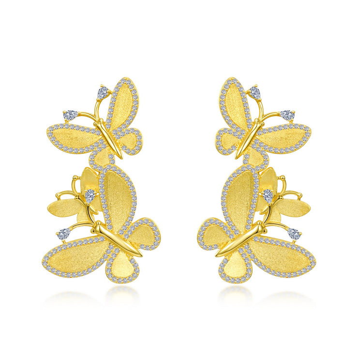 Butterfly Cluster Drop Earrings