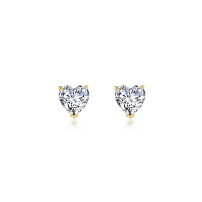 3.5 CTW Heart Solitaire Stud Earrings