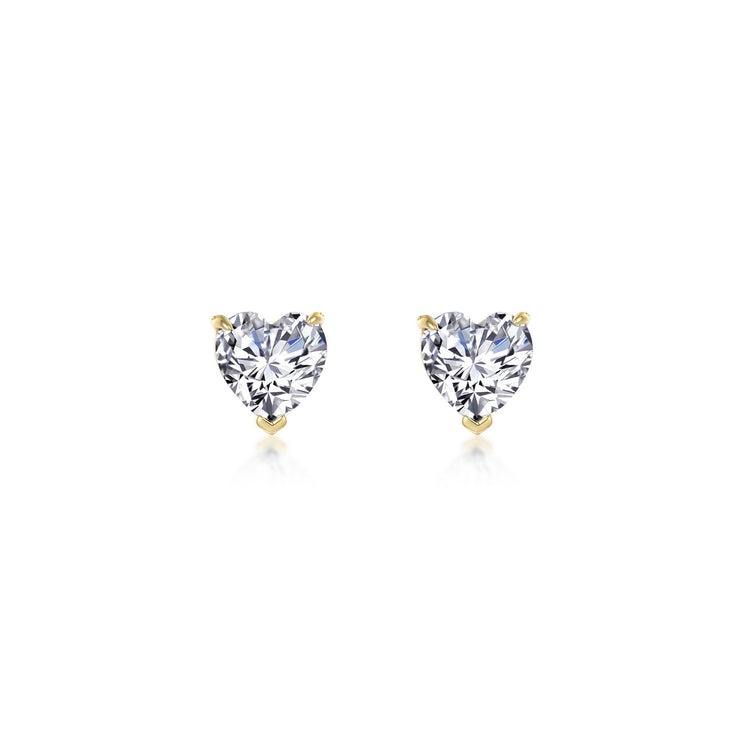 3.5 CTW Heart Solitaire Stud Earrings
