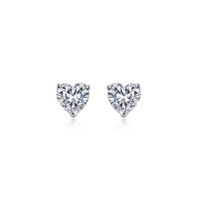 3.5 CTW Heart Solitaire Stud Earrings