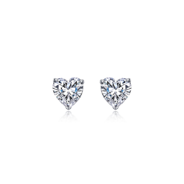 3.5 CTW Heart Solitaire Stud Earrings