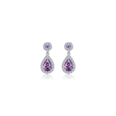 Oval Halo Drop Earrings