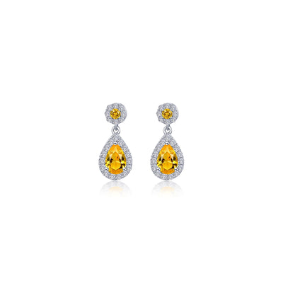 Oval Halo Drop Earrings