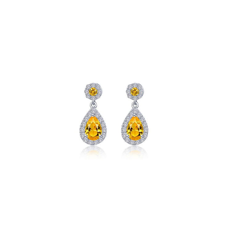 Oval Halo Drop Earrings