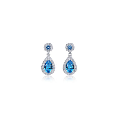 Oval Halo Drop Earrings