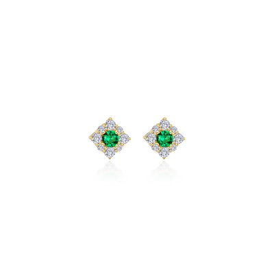 0.54 CTW Halo Stud Earrings