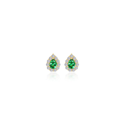 0.72 CTW Pear-shaped Halo Stud Earrings