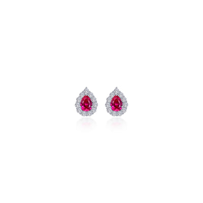 0.72 CTW Pear-shaped Halo Stud Earrings