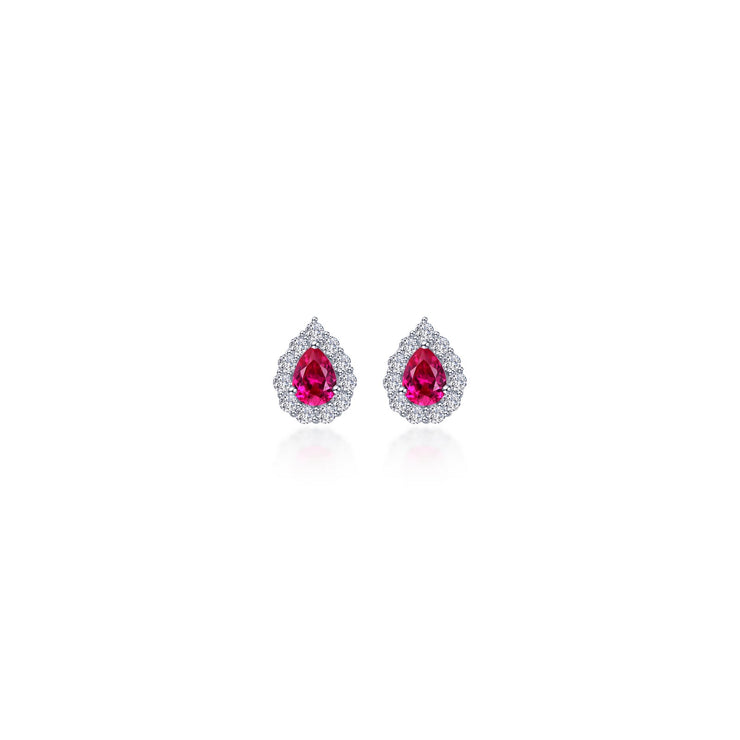 0.72 CTW Pear-shaped Halo Stud Earrings