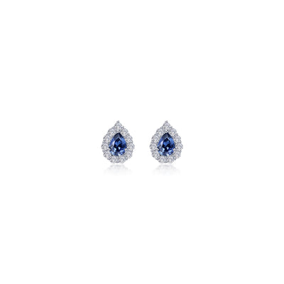 0.72 CTW Pear-shaped Halo Stud Earrings