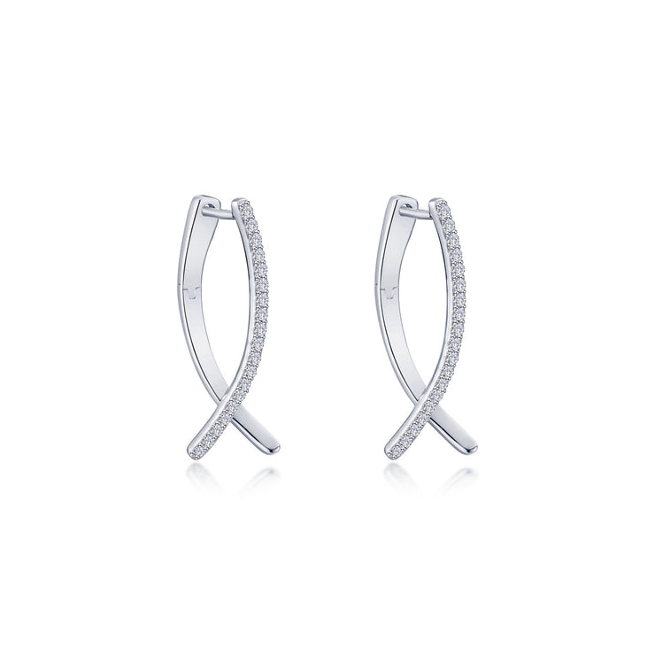 Crossover Oval Hoop Earrings