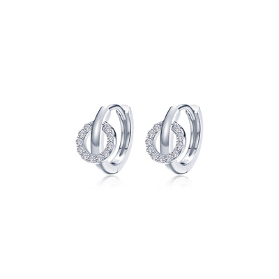 Interlocking Hoop Huggie Earrings