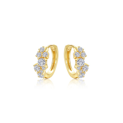 Huggie Earrings with Shiny Clusters