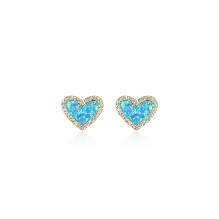 Halo Heart Stud Earrings