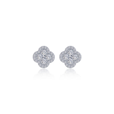 0.8 CTW Halo Stud Earrings