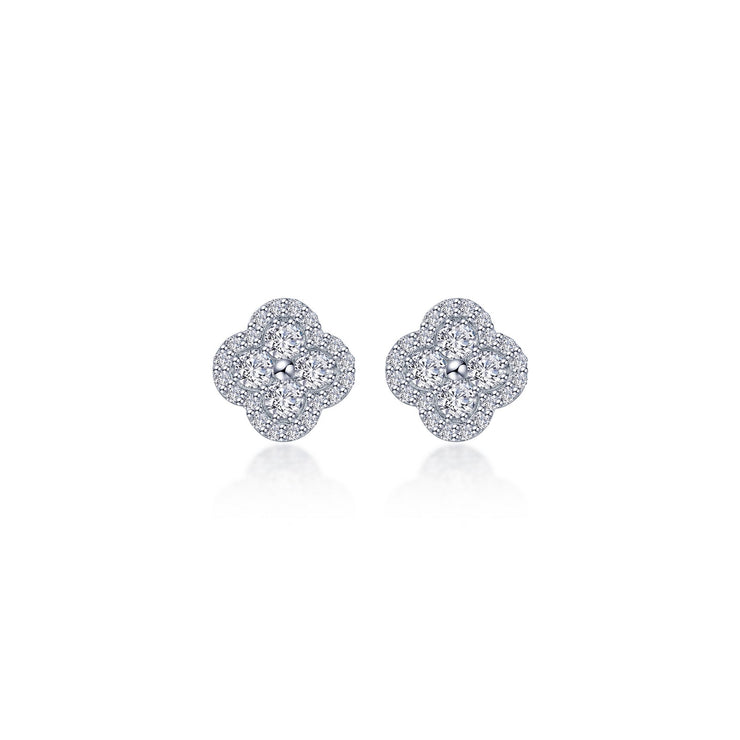 0.8 CTW Halo Stud Earrings