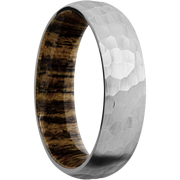 Titanium 6mm domed band with a sleeve of Bocote hardwood