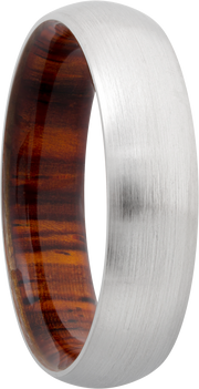 Cobalt chrome 6mm domed band with a hardwood sleeve of Desert Ironwood