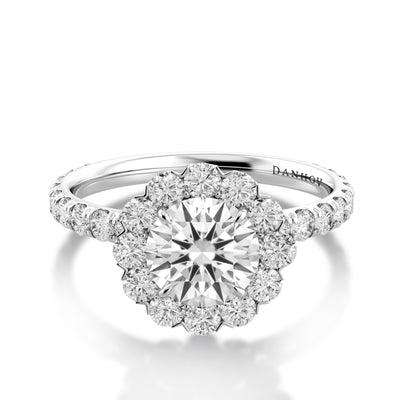 Danhov Per Lei Round Cut Halo Engagement Ring