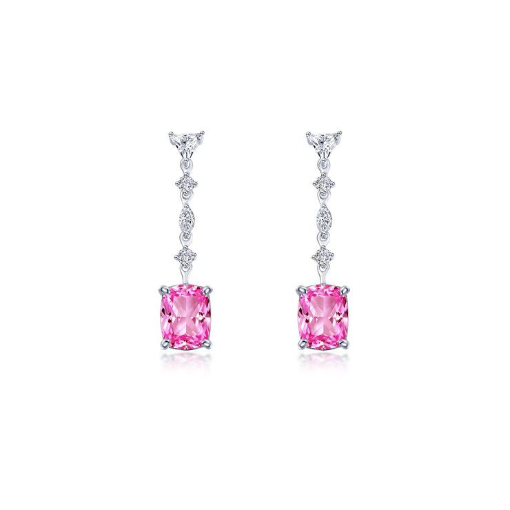 6.84 CTW Fancy Lab-Grown Sapphire Dangle Earrings