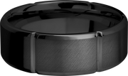Zirconium 8mm beveled band with 6 segmented sections
