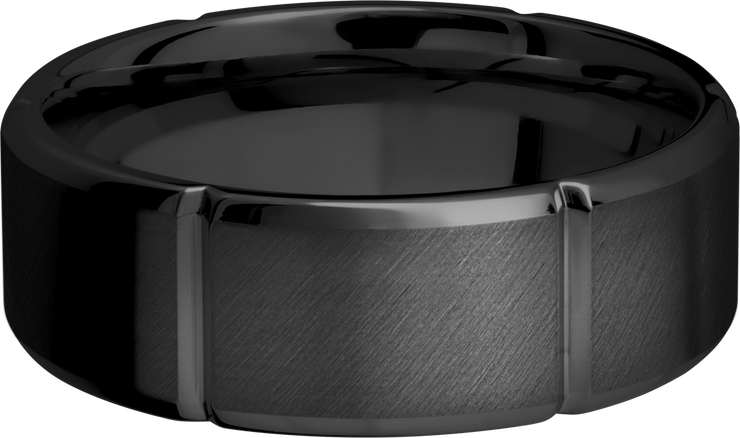 Zirconium 8mm beveled band with 6 segmented sections