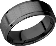 Zirconium 8mm beveled band