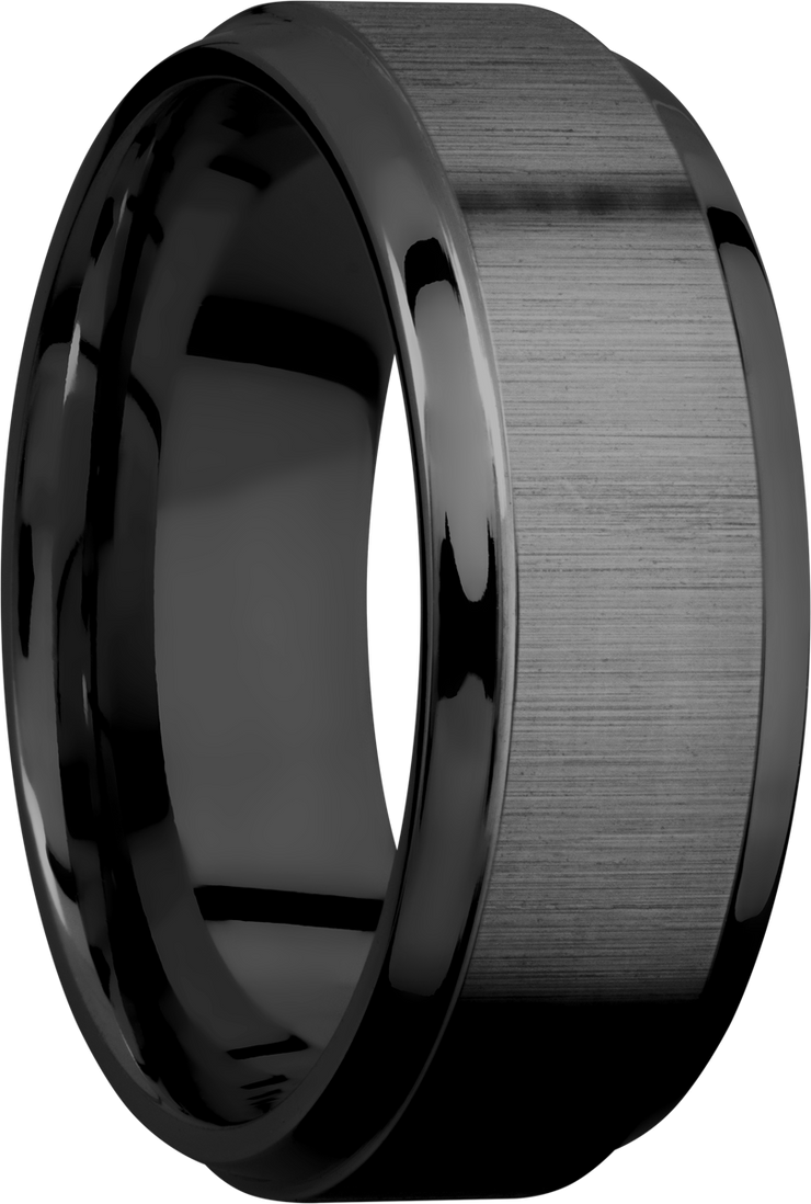 Zirconium 8mm beveled band