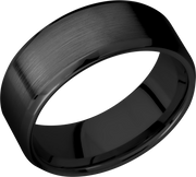 Zirconium 8mm beveled band