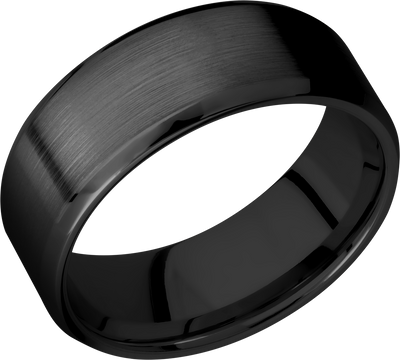 Zirconium 8mm beveled band