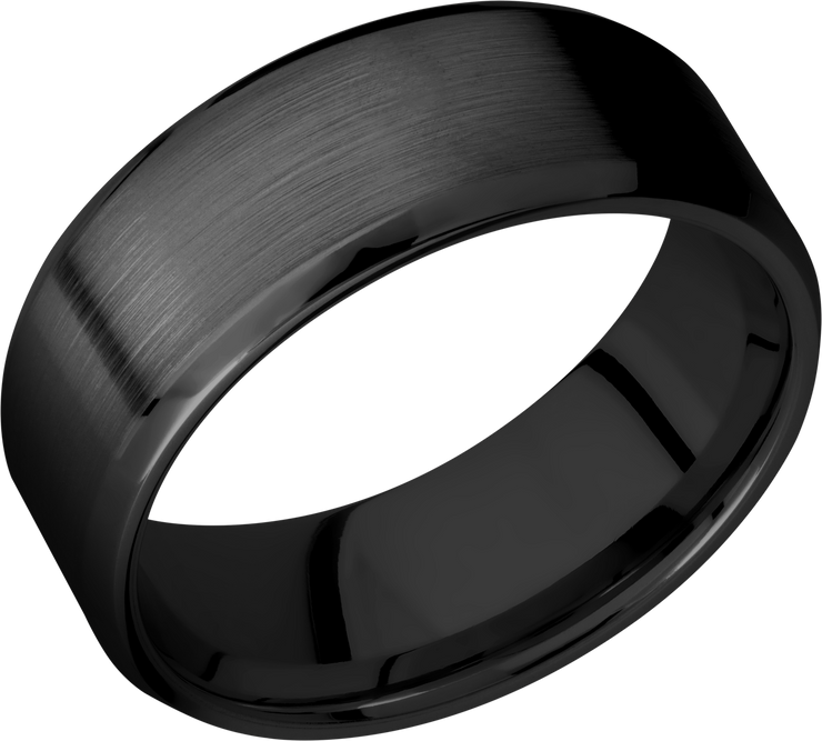 Zirconium 8mm beveled band