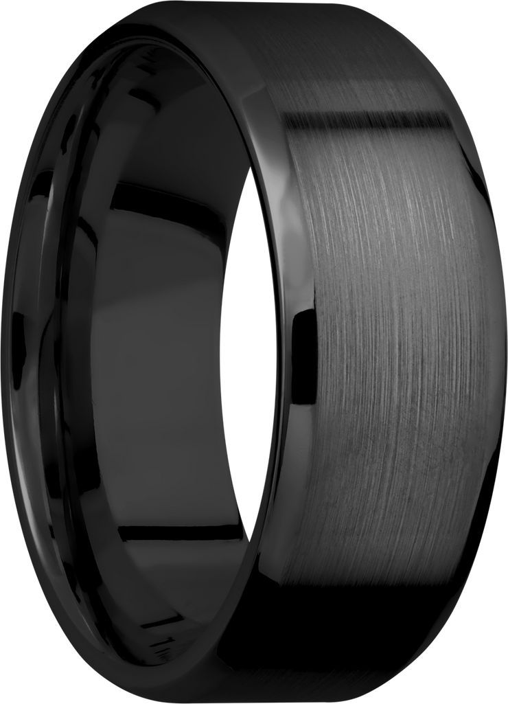 Zirconium 8mm beveled band
