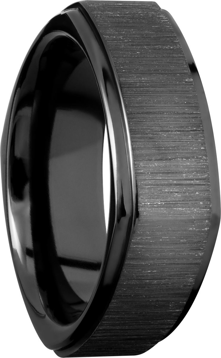 Zirconium 8mm flat square band