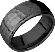 Zirconium 9mm domed band with grooved edges