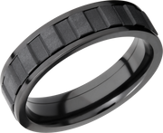 Zirconium 6mm flat band with spinning center